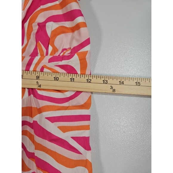 Solid and Striped Olympia (Abstract Zebra) Small Pink & Orange Cotton Blend NWT - Picture 5 of 8
